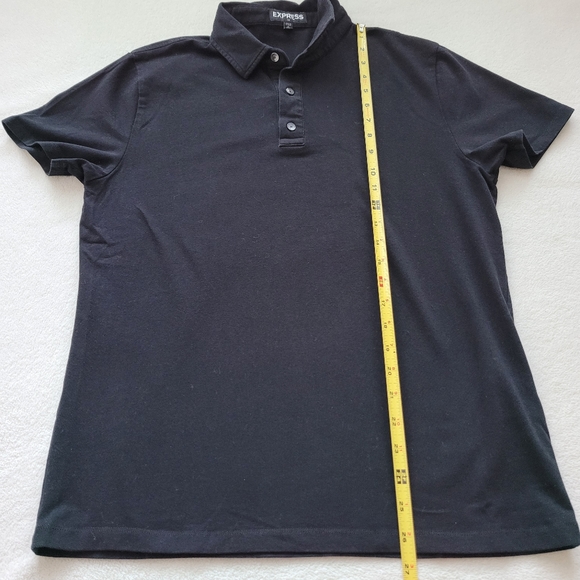 Men's Black Polo EUC | Cotton Stretch Medium | Express - Picture 3 of 11